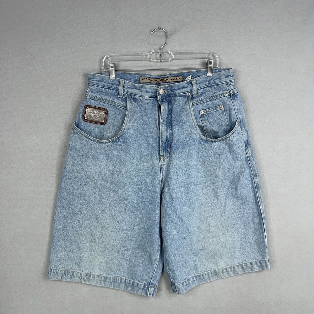 Vintage Paco Jeans Shorts Mens 36 Blue Baggy Denim 90s Hip Hop Skate Streetwear
